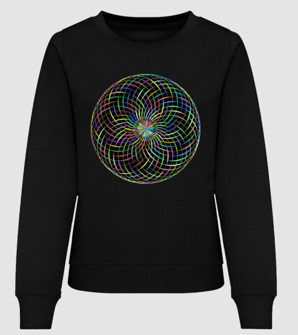 Mandala minta fekete pólón