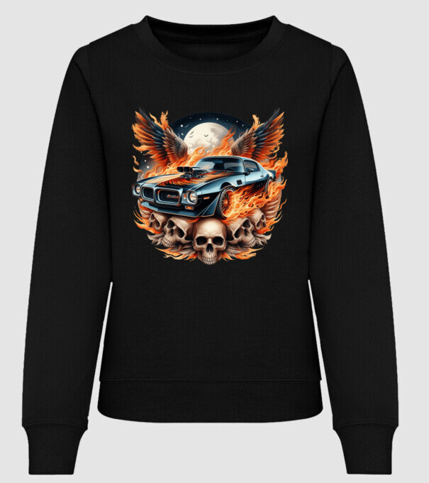 Muscle Car - Izomautó minta fekete pólón