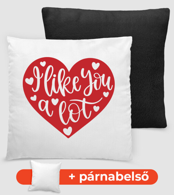 I Like You A Lot - Nagyon kedvellek minta fekete pólón