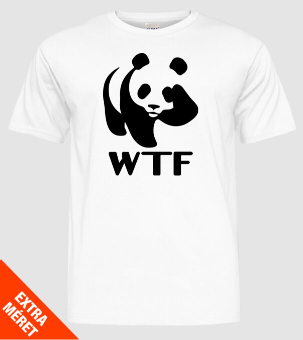 WTF Panda minta fehér pólón