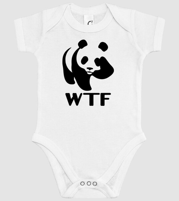 WTF Panda minta fehér pólón