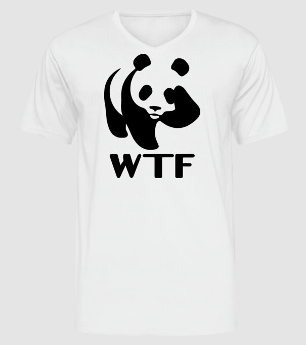 WTF Panda minta fehér pólón