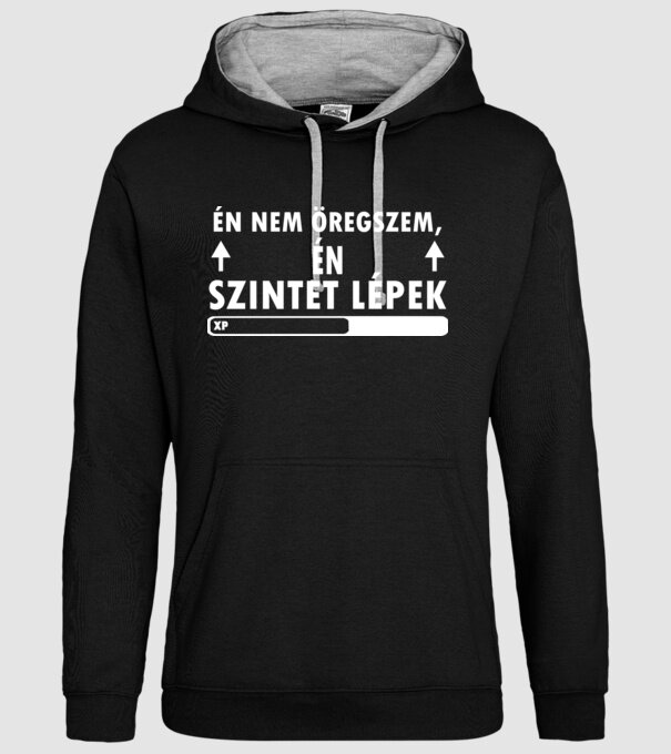 ÉN NEM ÖREGSZEM minta fekete pólón