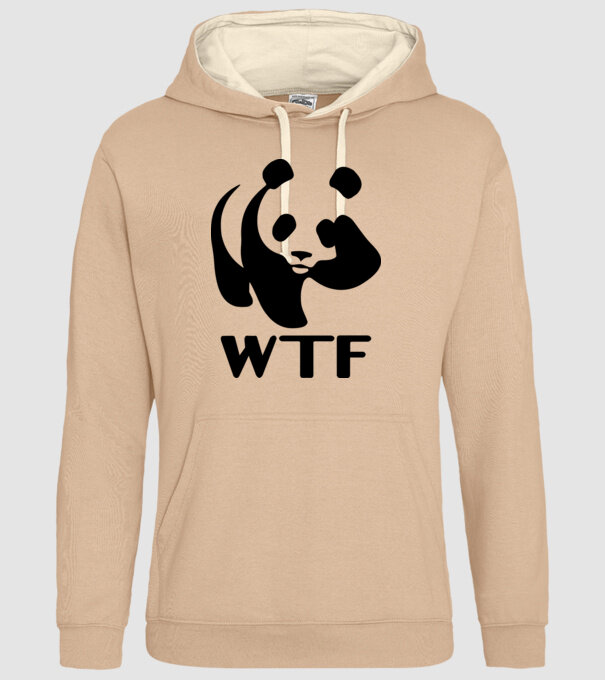 WTF Panda minta homokszín pólón