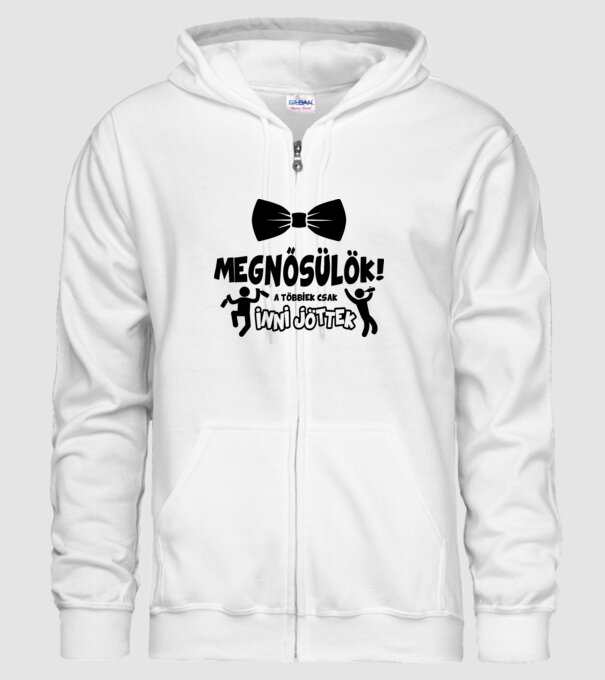 Megnősülök! A többiek csak inni jöttek minta fehér pólón
