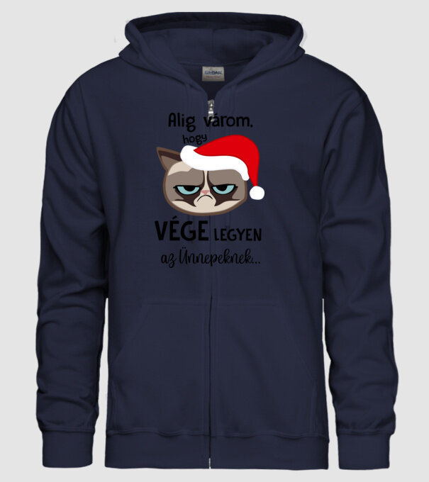 Alig várom, hogy vége legyen az Ünnepeknek... minta sötétkék pólón
