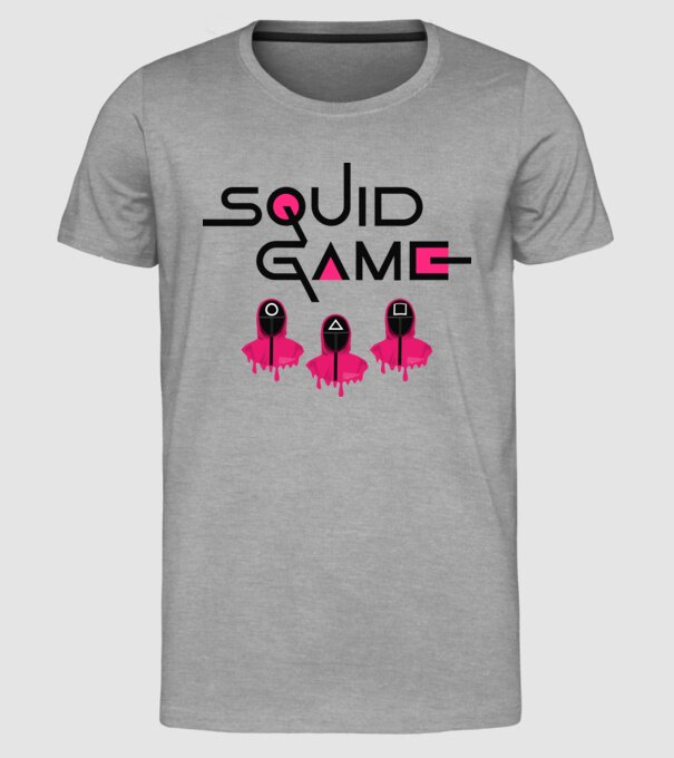 Squid Game minta szürke pólón