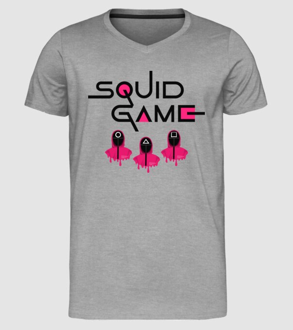 Squid Game minta szürke pólón
