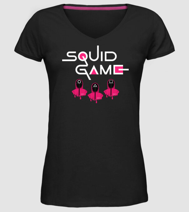 Squid Game minta fekete pólón