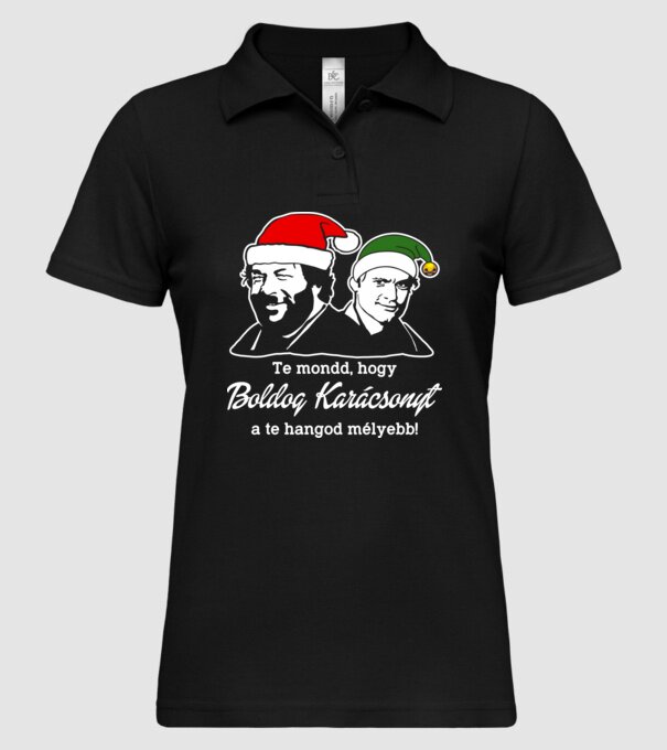 Te mondd, hogy Boldog Karácsonyt a te hangod mélyebb minta fekete pólón