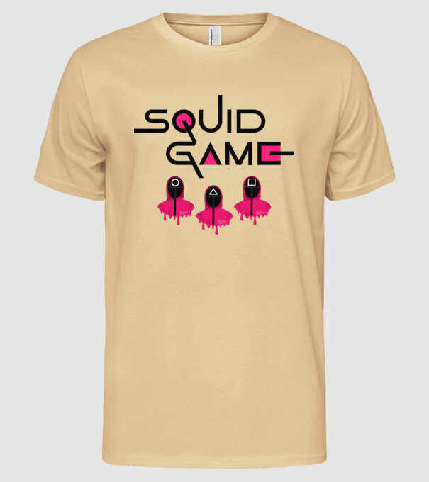 Squid Game minta homokszín pólón