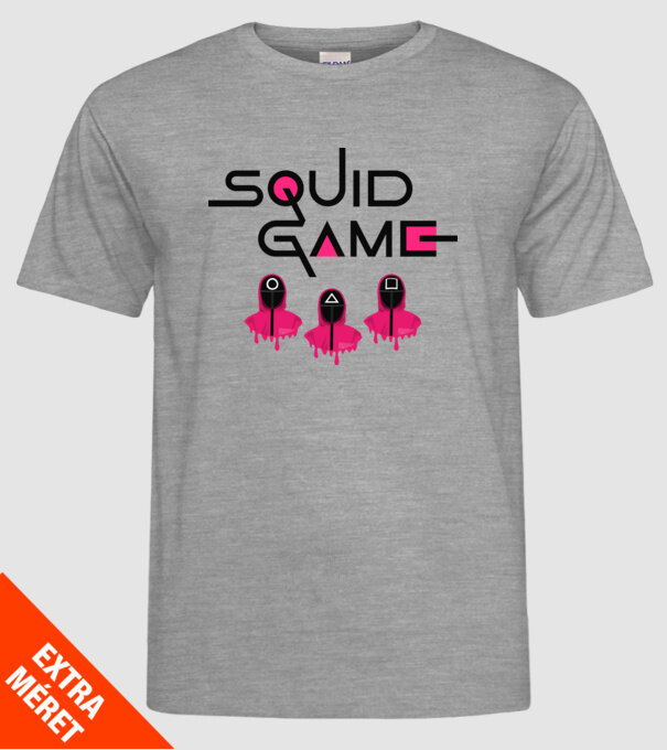 Squid Game minta szürke pólón