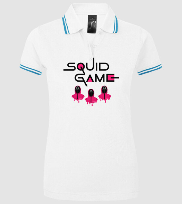 Squid Game minta fehér pólón
