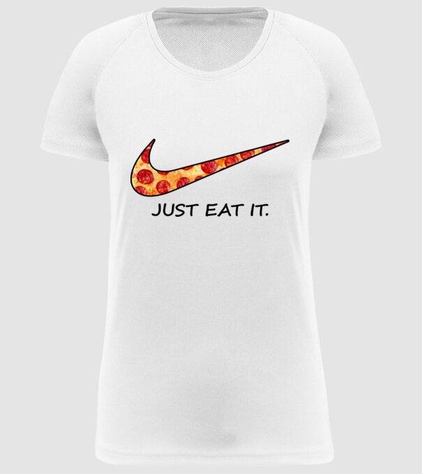 Just Eat It minta fehér pólón