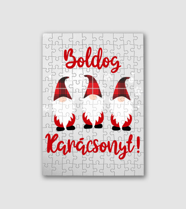 Boldog Karácsonyt törpék minta fehér pólón
