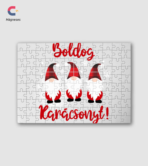 Boldog Karácsonyt törpék minta fehér pólón