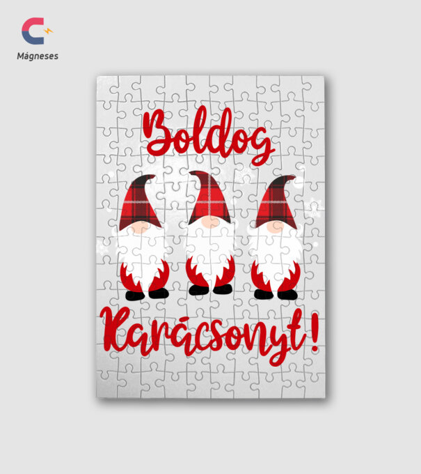 Boldog Karácsonyt törpék minta fehér pólón