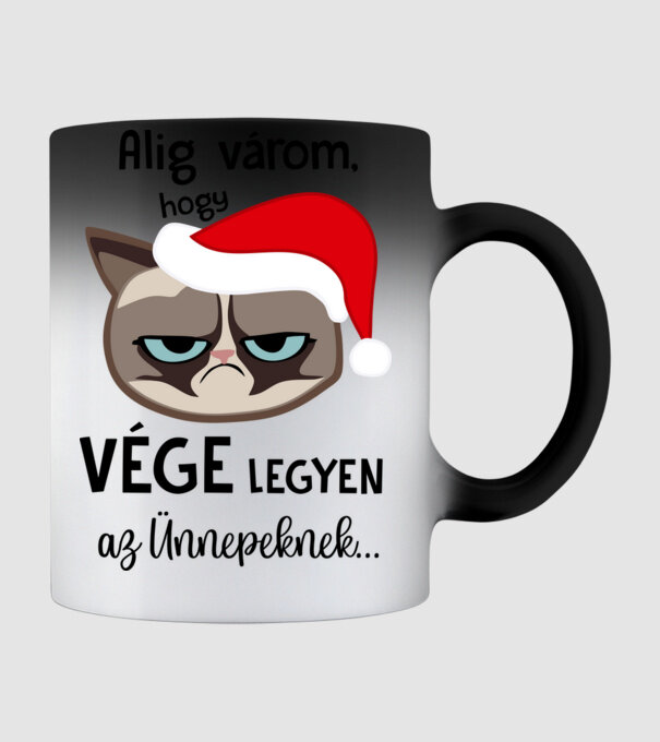 Alig várom, hogy vége legyen az Ünnepeknek... minta fekete pólón