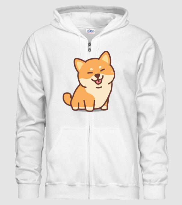 Cuki Shiba inu minta fehér pólón