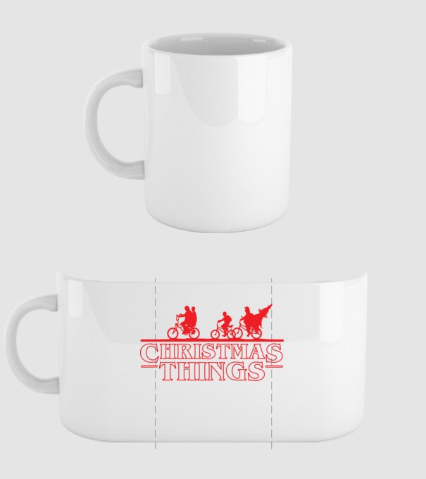 Stranger Things 3 Christmas Things Karácsony minta fehér pólón