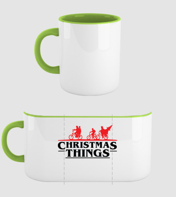 Stranger Things 1 Christmas Things Karácsony minta zöld pólón