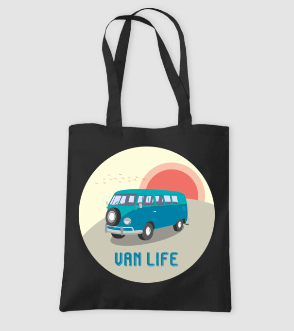 Van life - Volkswagen minta fekete pólón