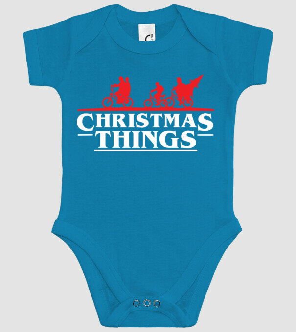 Stranger Things 2 Christmas Things Karácsony minta türkiz pólón