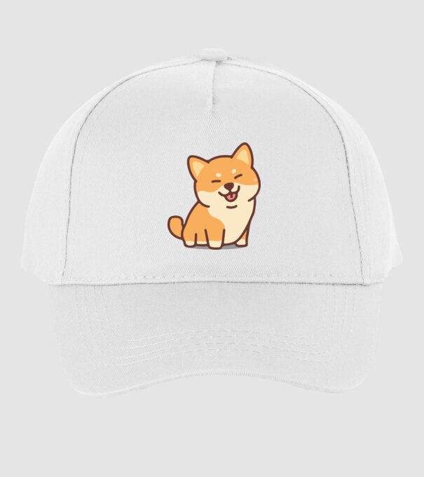 Cuki Shiba inu minta fehér pólón