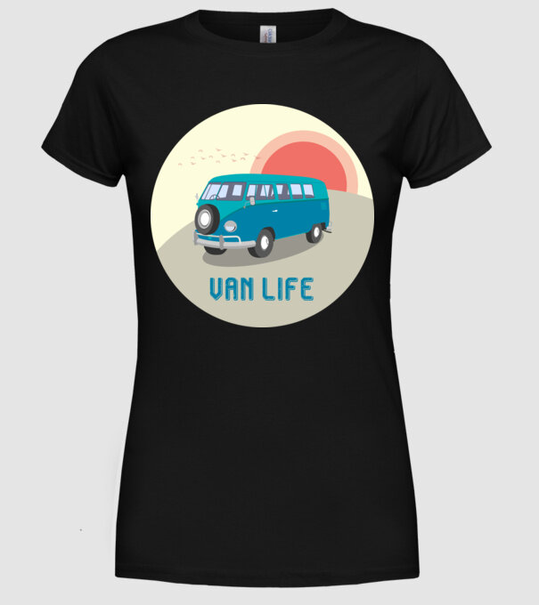 Van life - Volkswagen minta fekete pólón