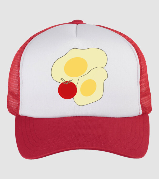 egg minta fehér/piros pólón