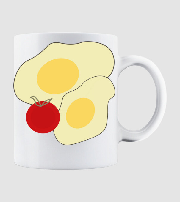 egg minta fehér pólón