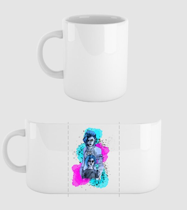 Jinx és Powder League of Legends minta fehér pólón