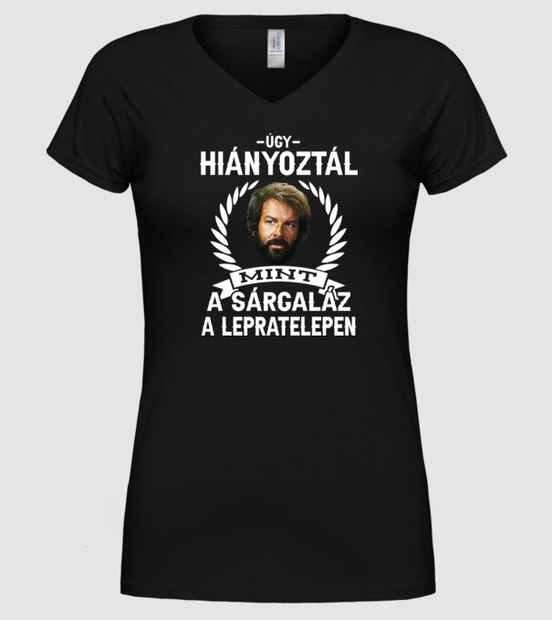 Úgy Hiányoztál, Mint A Sárgaláz minta fekete pólón