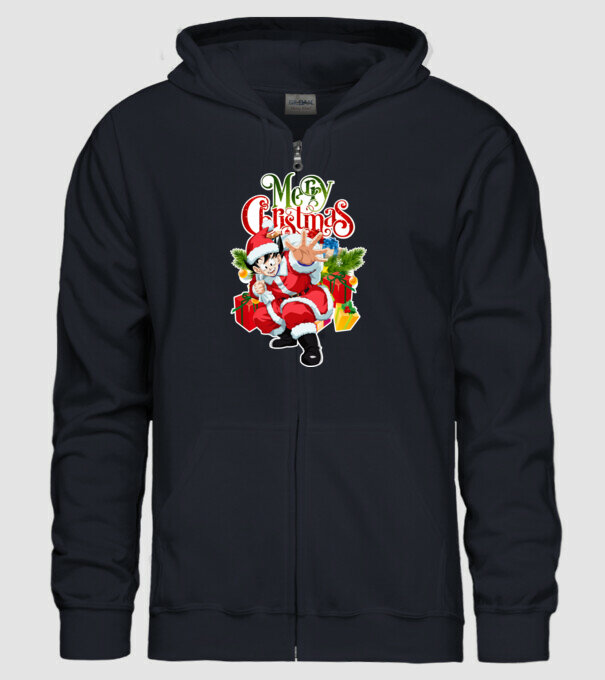 DragonBall Merry Christmas minta sötétkék pólón