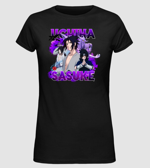 Uchiha Sasuke minta fekete pólón