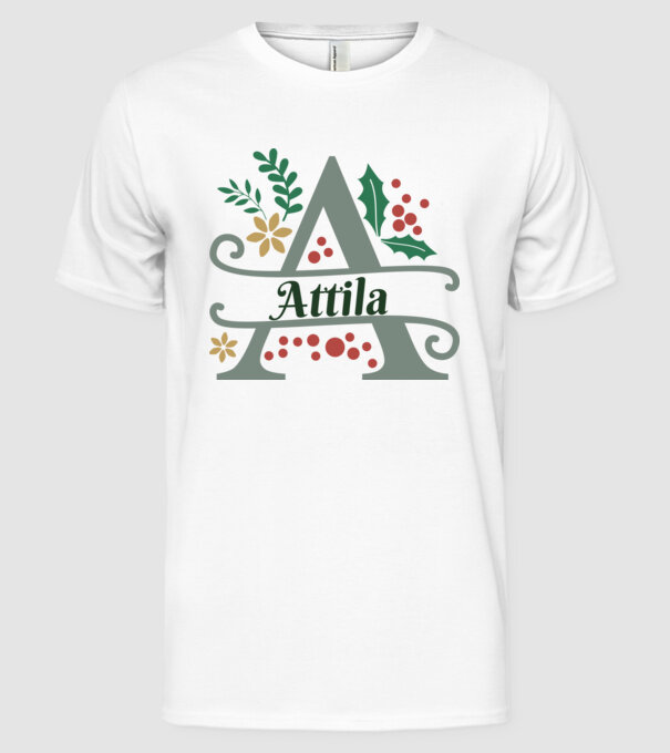 Attila minta fehér pólón