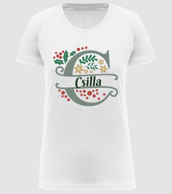 Csilla minta fehér pólón