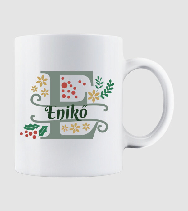Enikő - karácsonyi ajándék, névnap minta fehér pólón