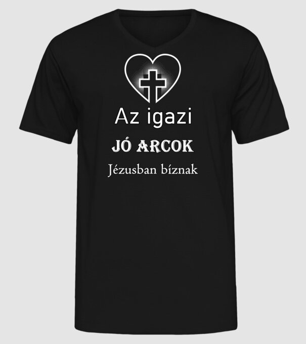 Az igazi jó arcok minta fekete pólón