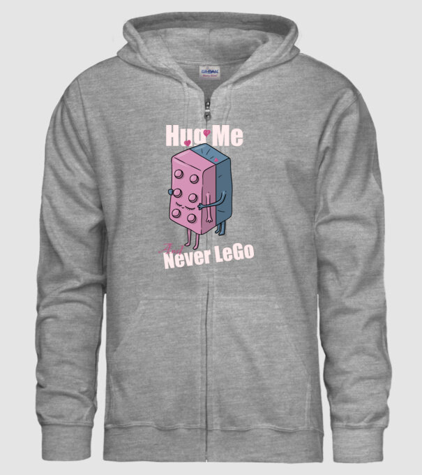 Hug Me and Never LeGo minta szürke pólón