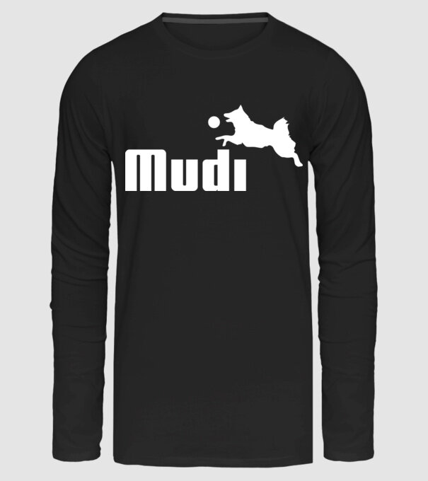 Mudi - kutyás minta minta fekete pólón