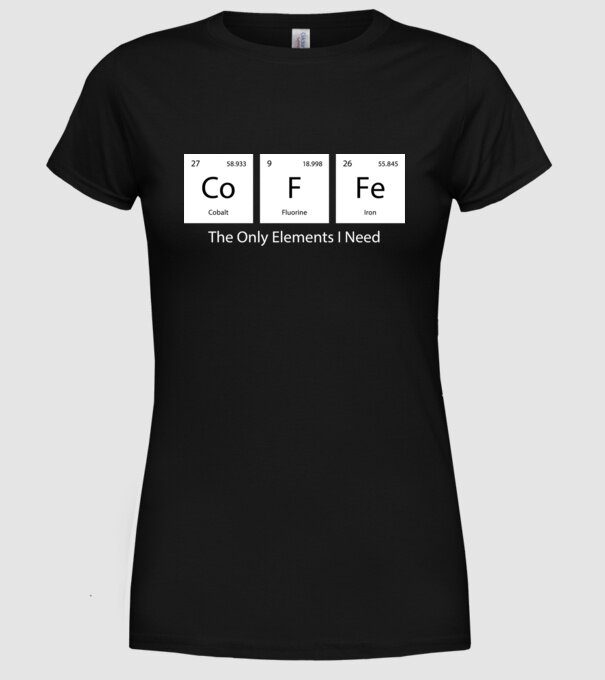 CoFFe - The Only Elements I Need minta fekete pólón