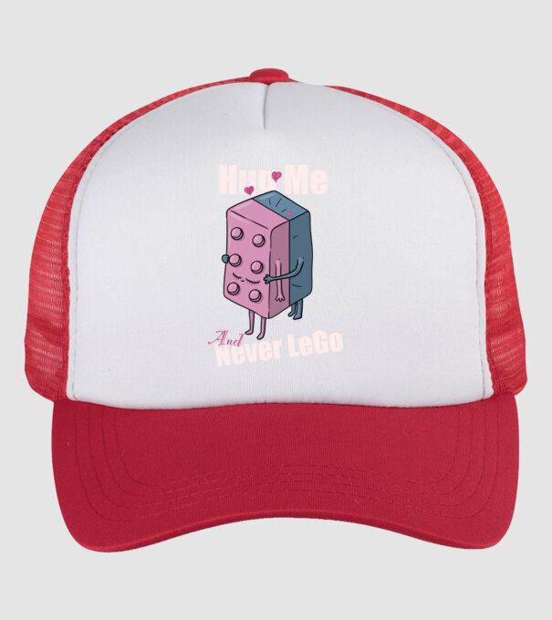 Hug Me and Never LeGo minta fehér/piros pólón