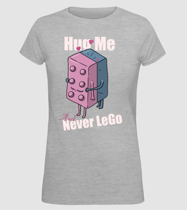 Hug Me and Never LeGo minta szürke pólón