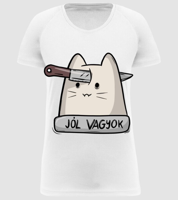 Jól vagyok minta fehér pólón