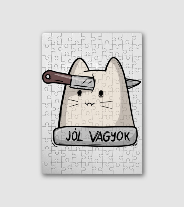 Jól vagyok minta fehér pólón