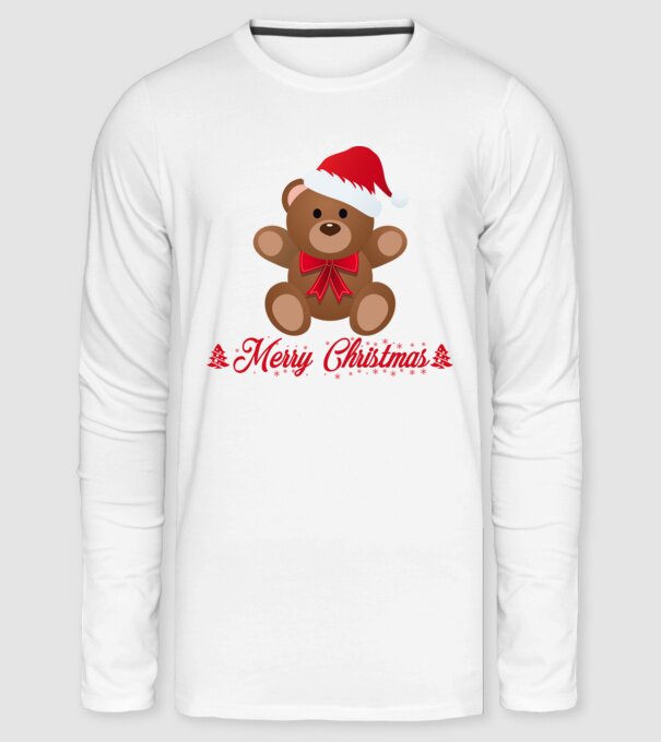 Merry Chrsitmas 2021 - Maci minta fehér pólón