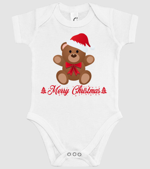 Merry Chrsitmas 2021 - Maci minta fehér pólón