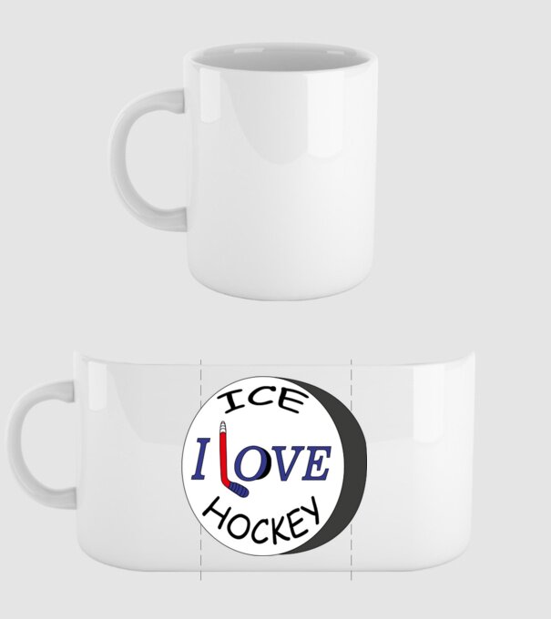 Ice Hockey Póló minta fehér pólón