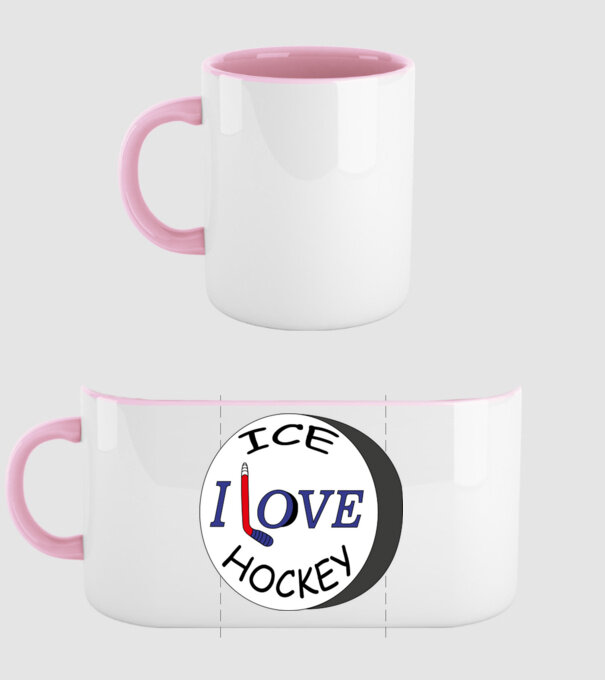 Ice Hockey Póló minta világos rózsaszín pólón